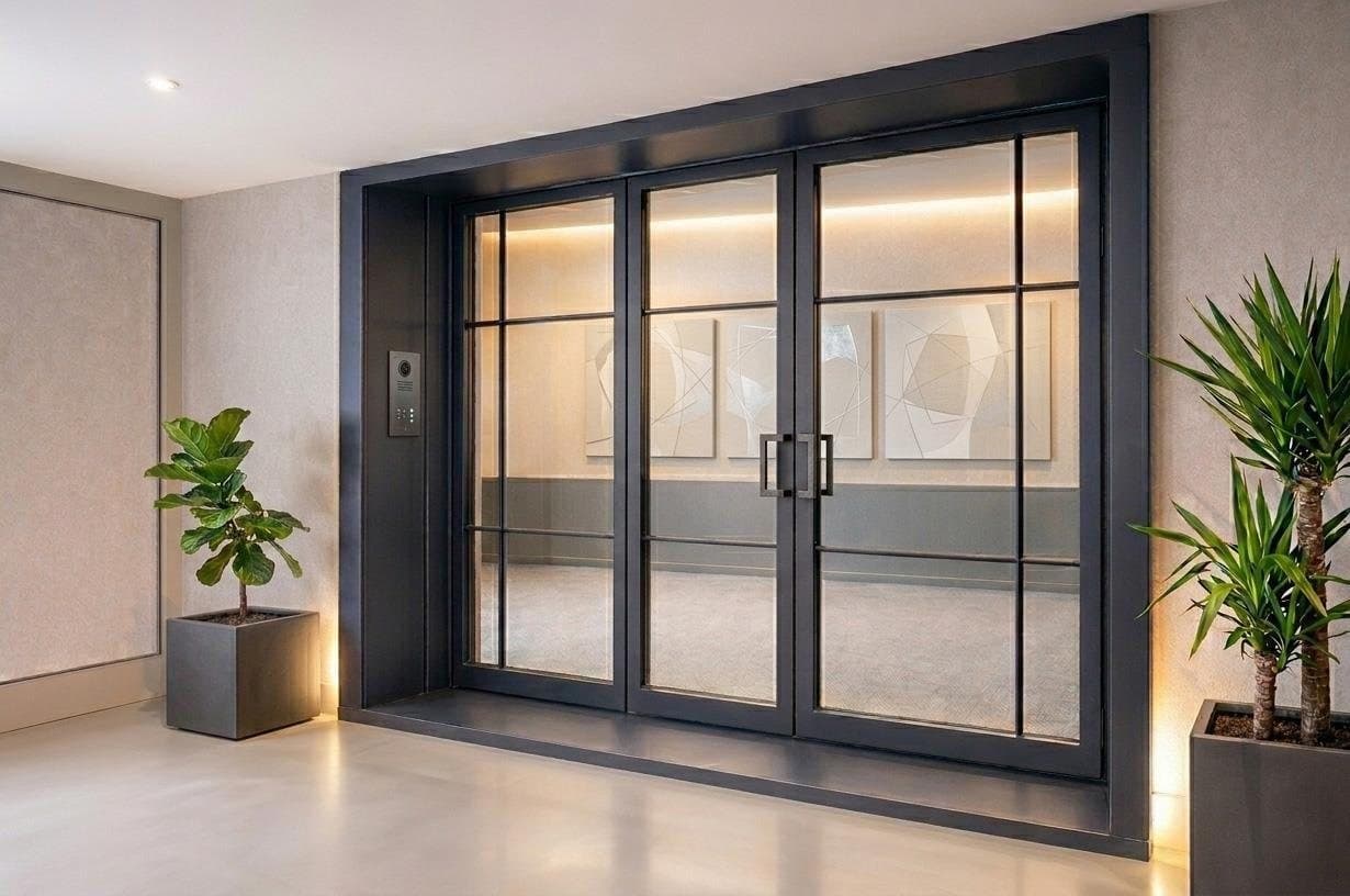 Visualisation of the building’s main entrance